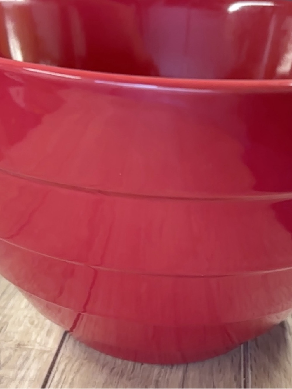 Boston Warehouse Red Stoneware Large Bowl